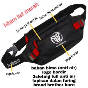 tas selempang bb pria wanita Waistbag distro anti air sleting full waterproof
