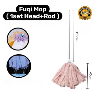 Triple Absorbent Coral Fleece Towel Cloth Mop Head with Rod Decontamination Easy Mop Microfiber Mop