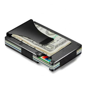 NEW Carbon Fiber Wallet Metal Money Clip Wallet RFID Blocking Minimalist Wallets for Men Aluminum Slim Cash Credit Card Holder