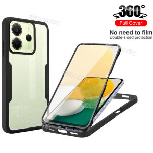 360 Full Cover Case For Redmi Note 14 4G 5G Shockproof Transparent Acrylic Front Back Double Sided Protection Hard Phone Casing For Xiaomi Redmi Note14