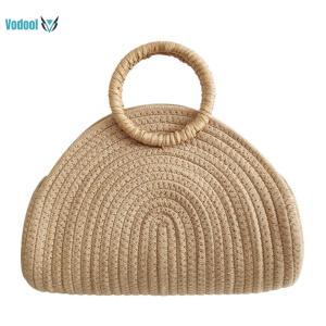 Elegant Cotton Rope Clutch Bag for Women Handcrafted Rattan Beach Purse Perfect for Casual and Formal Events[Vodool Official Center]