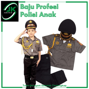 [JK] Baju Profesi Polisi Anak Laki-Laki dan Prempuan - Baju Kostum Anak Polisi Biasa Dinas - Baju Profesi Polisi Anak Tk Paud keren Terkini