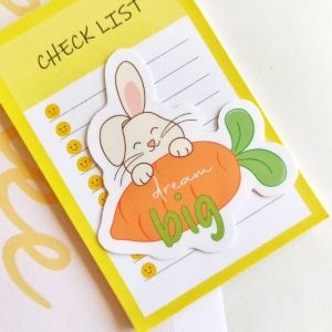 Kawaii stickers Cute Positive Motivational Quote Aesthetic Bunny Rabbit Hamster Turtle Sticker for Bujo Laptop Handphone
