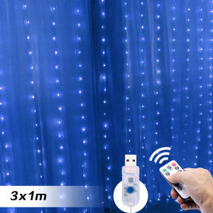 3M LED rèm cửa sổ USB Đèn Dây Cổ Tích Festoon điều khiển từ xa lễ cưới giáng sinh trang trí cho phòng nhà