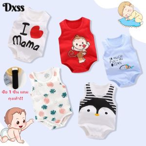 POTIKA ชุดเบบี้ทั่วไป สินค้าใหม่ ทารกแรกเกิด 0-2 ปี Jumpsuit ผ้าฝ้าย เด็กฤดูร้อนแขนกุดลำลอง Bodysuit การ์ตูนสัตว์พิมพ์ Jumpsuit