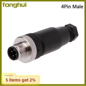 fanghui 1Pc M12 sensor connector 3 4 5 pin male female straight right angle plug