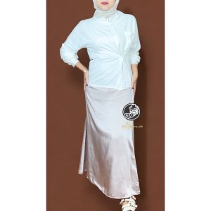 Tsamara Satin Skirt - Rok Satin Panjang - Rok Flare