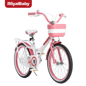RoyalBaby Girls Kids Bike Jenny 20 Inch Bicycle Basket With Kickstand White Pink Childs Cycle