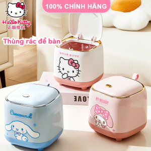 (1.5L) Thùng Rác Để Bàn Sanrio Hello Kitty Sáng Tạo 100% Chính Hãng Thùng Rác Mini Có Nắp Đậy Thùng Rác Mini Nhỏ LFB377/LFB199