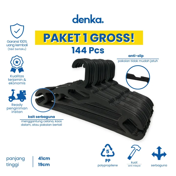 Isi%20144%20Pcs%20Hanger%20Gepeng%20Gantungan%20Baju%20Celana%20Plastik%20Tebal%20&%20Lentur%20Dewasa%20Jemuran%20Laundry%20Serbaguna%20-%20Image%202