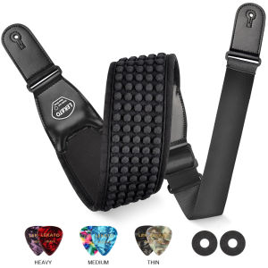 LEKATO LGS-1 Guitar Strap 8cm Wide 3D Sponge Thickened Padded Adjustable Length Electric Guitar Strap Bass Strap