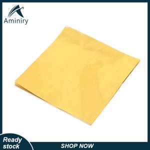 Aminiry[Love sports] กระดาษห่ออลูมิเนียมฟอยล์หลายสี8x8ซม. 100ชิ้นกระดาษห่อขนมช็อกโกแลตบิสกิตด้วยดีบุกของขวัญโลหะ DIY บรรจุภัณฑ์กระดาษฟอยล์
