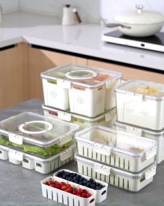 Locaupin Plastic Divided Serving Tray with Lids Individual Dishes Food Storage Containers Snackle Container