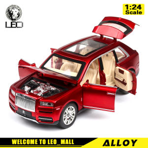LEO 1:24 Rolls Royce Cullinan รถของเล่นแบบจำลองรถโลหะผสม Diecast สำหรับเด็กผู้ชายเด็กของเล่นเด็ก SUV