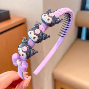 Childrens Headband Girl Cute Cartoon Kuromi Hairpin Baby Headdress Non-slip Toothed Headband Hair Accessories