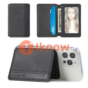 I know Cell Phone Card Holder Pocket for Back of PhoneStretchy Lycra Stick on Wallet Credit Card ID Case Pouch Sleeve Self Adhesive Sticker with Flap for iPhone Samsung Galaxy