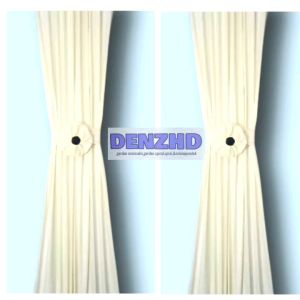 Gorden Vitrase Motif Embos Polos Spiral Jendela Warna Krem