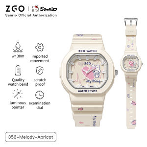 ZGO Sanrio Kuromi Kids Watch Waterproof Glow-in-the-Dark Quartz Watch for Students Casual Sports Wristwatch 356