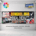 Spanduk Banner MMT Bengkel Motor Service Motor Variasi Modif Motor Cuci Steam Motor Dan Mobil. 