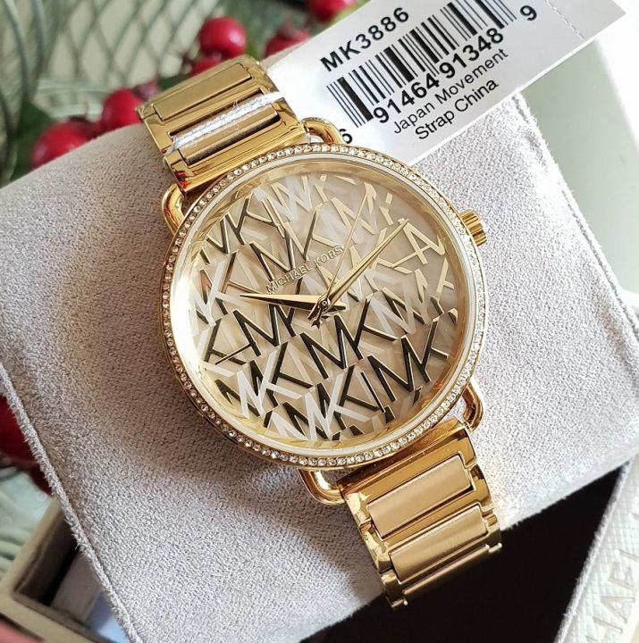 AUTHENTIC MK MICHEAL KORS WATCH MK3886 GOLD Actual Pic. PAWNABLE