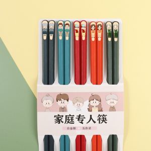 (COD) 10pcs/Box 24cm Chopsticks Household Anti-Mildew Non-Slip High-Grade Alloy High-Temperature Resistant Childrens Chopsticks Gift Box Packaging.Penyepit Isi Rumah Yang Boleh Diguna Semula