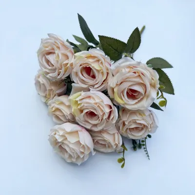 KOREANSS BUNGA MAWAR ARTIFICIAL 9 KUNTUM ROSE ARTIFICIAL FLOWER NEW