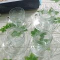 8PCS GELAS TEA CUP MOTIF  KRISTAL DAN TATAKAN(1SET). 