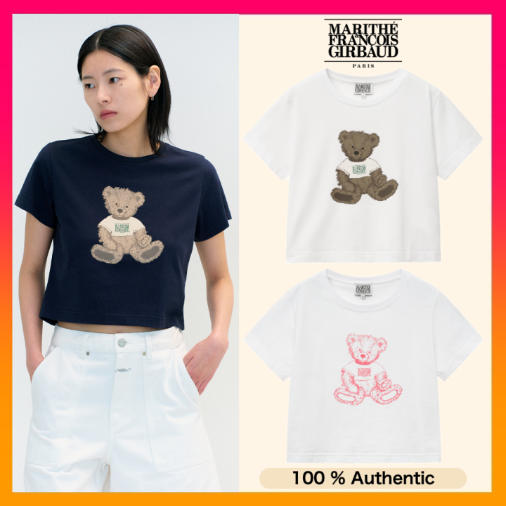 Tシャツ・カットソー Marithe + Francois Girbaud DOODLE BEAR TEE whiteblack 1MG24S ITEM W DOODLE BEAR TEE white DOODLE BEAR TEE light heather