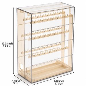 Transparent Acrylic Jewelry Storage Box / Pull-out Desktop Display Organizer Case / for Earring Necklace Keychain / Large Anti-Tangle Storage Rack
