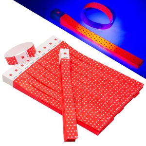 MUMU 100PCS Phát quang Vòng đeo tay dùng một lần Chống thấm nước Giấy tổng hợp Vòng đeo tay phát sáng cho tiệc tùng Chống rách Dùng một lần Ban nhạc biểu diễn tại tiệc Dành cho các buổi hòa nhạc