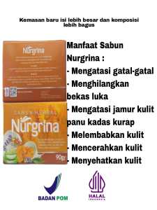 Sabun Herbal Nurgrina Premium - Paket Tunggal BPOM & Halal untuk Kulit Sensitif
