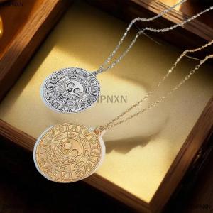 [COD] ZNPNXN Pirates Of The Caribbean Aztec Color Necklace Retro Skull Pendant Punk Hip Hop Necklace