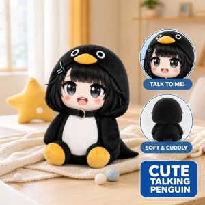 GuGuGaGa Penguin Stuffed Toy with Sound Cute Arknights Plushie Soft Plush Doll Gift for Fans