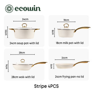 Ecowin cookware shell Series Ceramic kuali non stick pan set wok milk pan  frying pan soup pot no PFOA & PTFE