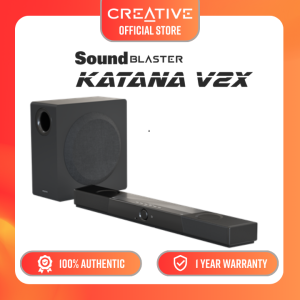 Creative Sound Blaster Katana V2X 5.1 Multi-Channel Gaming Soundbar with Compact Subwoofer 180W Peak Power ft Tri-Amplified 5-Driver Design Super X-Fi Technology and RGB Lighting