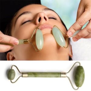 Shanshop Natural Facial Massage Jade Massage Roller Face Body SPA Massage Tool Set for Beauty