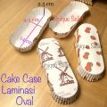 [Isi90-100] Cake Case Laminasi Oval Lonjong Tahan Minyak / Paper Cup Case Laminasi Oval Lonjong / Kertas Alas Kue Laminasi Oval Lonjong Windmill Strawberry / Paper Cup Case Laminating Oval Lonjong Kincir Strawberi. 