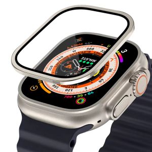Tempered Glass For Apple Watch Ultra 49mm Metal Bumper Screen Protector Accessories Anti-Scratch HD Full Film For iWatch Ultra and Ultra 2 49 mm