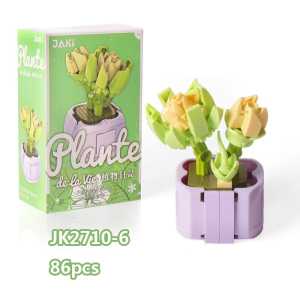 One Family Hiasan Nano Block Flowers Pot Bunga Model DIY Mainan Balok Buket Mainan Anak-anak Pendidikan dan Mainan Balok Edukasi Karakter Kartun Mainan Balok DIY 3D Puzzle Brick Mini (Bisa Bersinar) / Hiasan cantik rumah