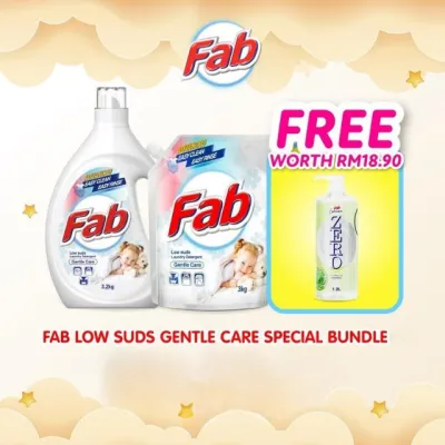 [BIG BABY FAIR] Buy 2 Fab Low Suds Gentle Care Detergent Free Fab Dishwashing Liquid Lemongrass 1.2L