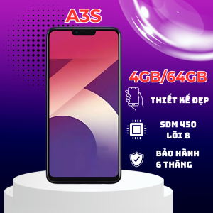 Điện thoại OP A3s 4GB/64GB Đẹp Keng 2 SIM 2 Sóng Lướt Mượt kèm cường lực ốp lưng BH 06 Tháng