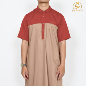 The Hamza - Jubah Pria Basic Gamis Pria Dewasa Lengan Pendek Baju Jubah Pria Polos