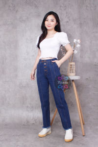TRIVELA - BOYFRIEND LINE BUTTON JEANS WANITA 27-34 / BOYFRIEND JUMBO / BOYFRIEND MELLA MEDIUM
