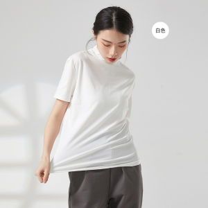 现代舞蹈练功服男士黑色小高领修身T恤基训芭蕾古典短袖男女同款Modern dance training clothes for men Black small high neck slim T-shirt basic training ballet classic short sleeve for men and women