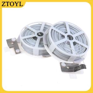 ZTOYL 1 chiếc (50m) Dây buộc cây trong vườn đa năng màu trắng chắc chắn có lõi dây thép bọc nhựa