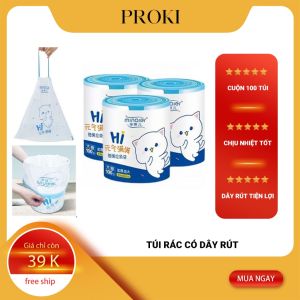 Túi Đựng Rác Có Dây Kéo Loại Siêu Dày Dai Chắc Chắn Túi Đựng Rác - 1 cuộn 100 túi