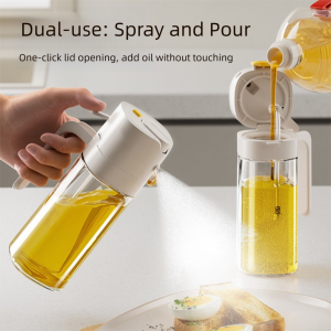 JIYAN2866 2in1 Oil Sprayer Food Grade Glass Oil Spray Bottle  Reusable Oil Dispenser BBQ Kitchen Tools