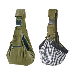 [SG Stock]Reversible Pet Sling Carrier Breathable Crossbody Shoulder Bag with Safety Clip Removable Bottom Pad Hands-Free Travel Bag for Cat & Small Dog Up to 6KG Mesh Anti-Escape Zipper Pocket Outdoor Puppy Carrier