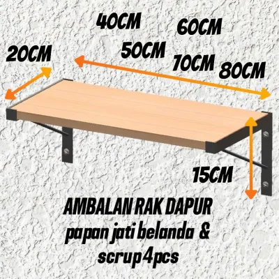 ambalan rak dinding dapur serbaguna sets papan