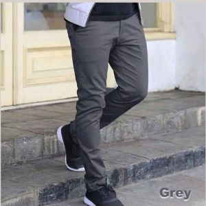 Combo 3 pcs Celana Chino Pria Katun Twill - Gaya Polos Slim Fit Ukuran Alami - Hitam/Cream/Abu-abu
